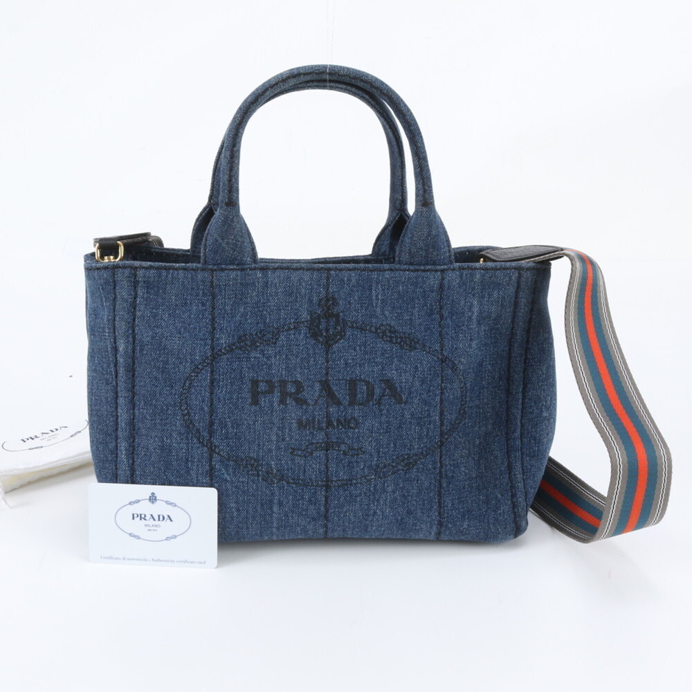 Prada Canapa Triangle Logo 1BG439 2-Way Tote Bag/Shoulder Bag for Women (with...